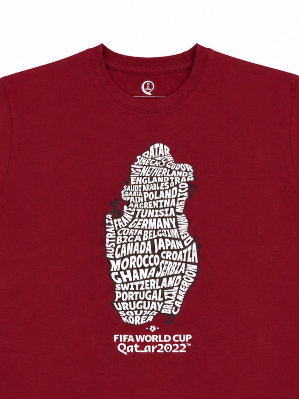 Adidas FIFA World Cup Qatar 2022 Burgundy Countries Graphic T-Shirt NWT